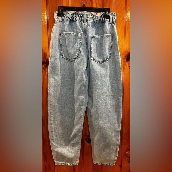 Zara Baggy Paperbag jeans with front patch pockets size 6 - Picture 4 of 9
